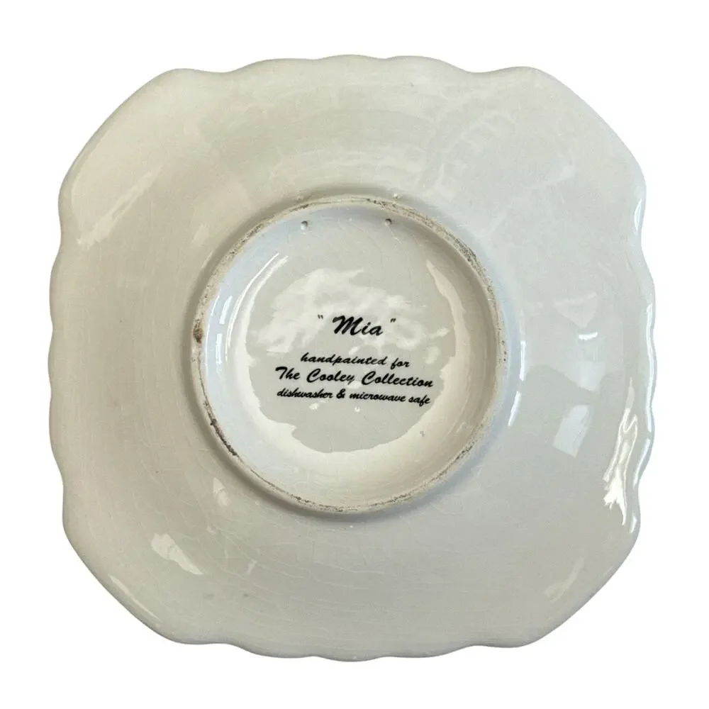 Vintage Handpainted Mia The Cooley Collection set of 3 Bread Plates